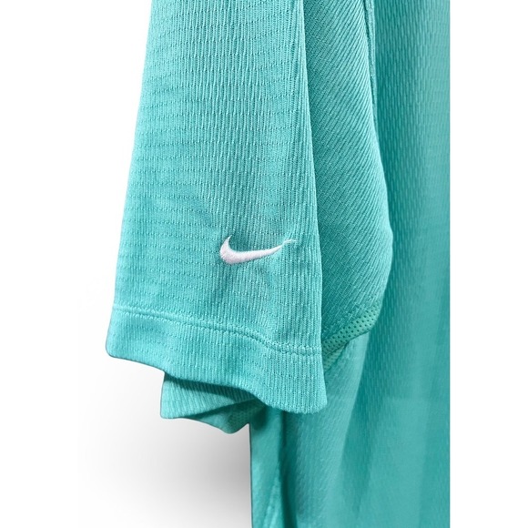 Nike Golf Mens Aqua Blue Textured Polo Shirt Short Sleeve Performance Top XL - Picture 4 of 7